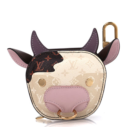 Louis Vuitton Monogram Calfskin LV Cow Pouch Bag Charm Brown 1 of 5