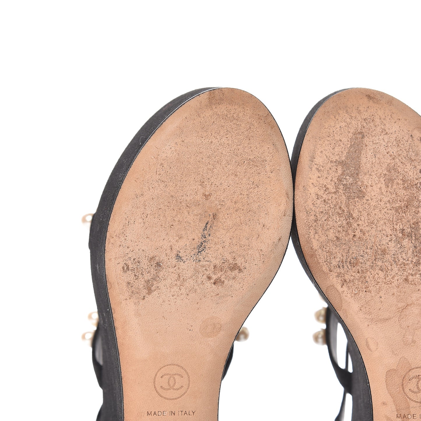 Suede Pearl Platform Sandal 36.5 Black