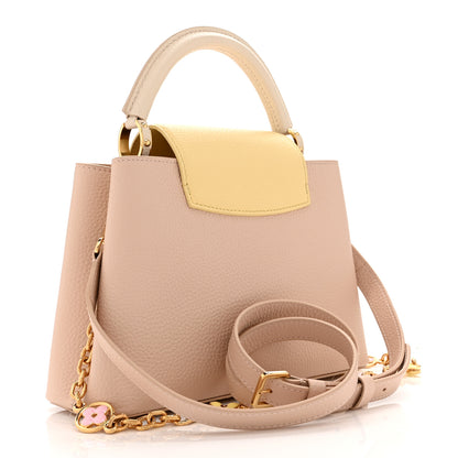 Louis Vuitton Taurillon Enamel Flower Chain Capucines BB Beige Yellow Creme 3 of 9