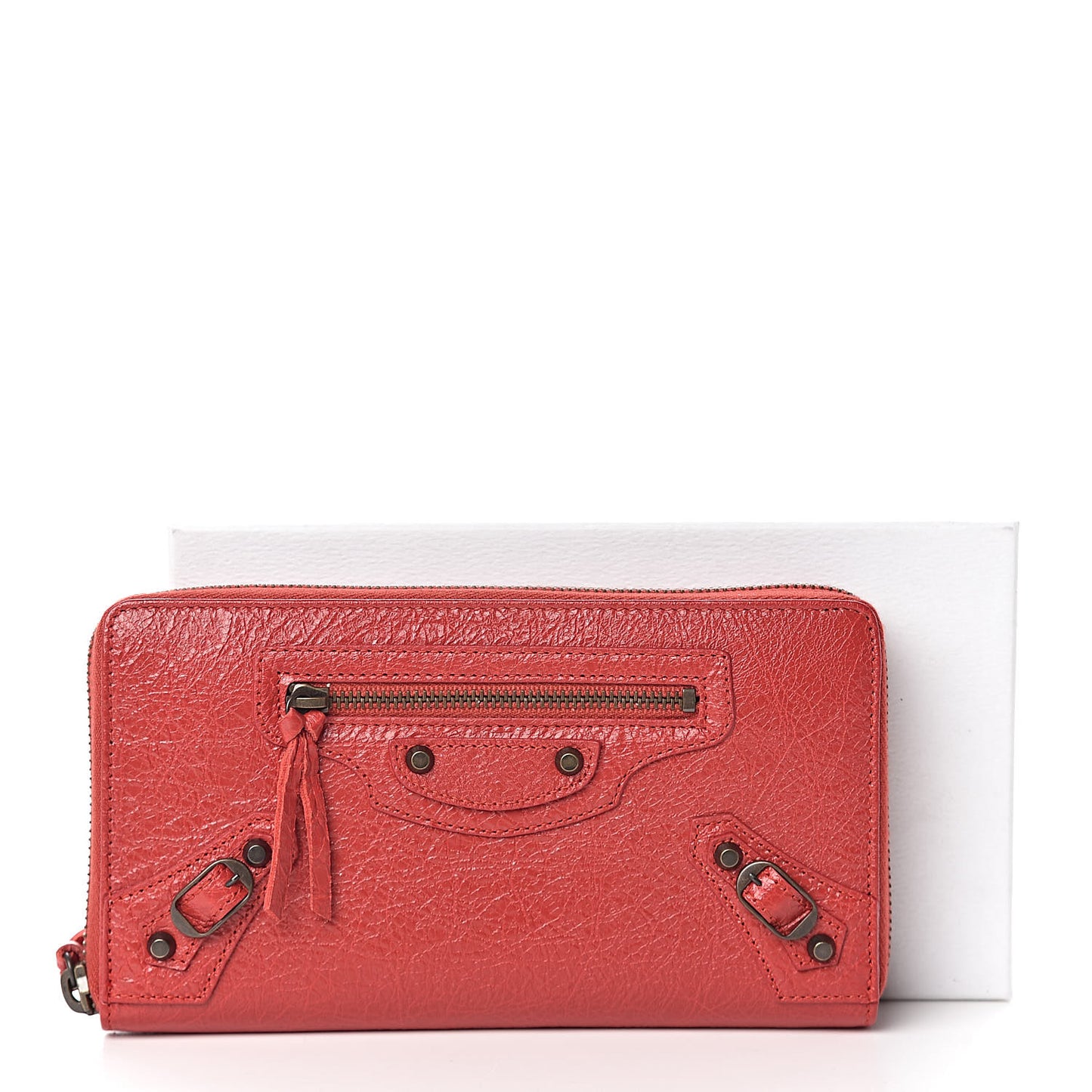 Agneau Classic Hardware Continental Zip Around Wallet Rouge Tango