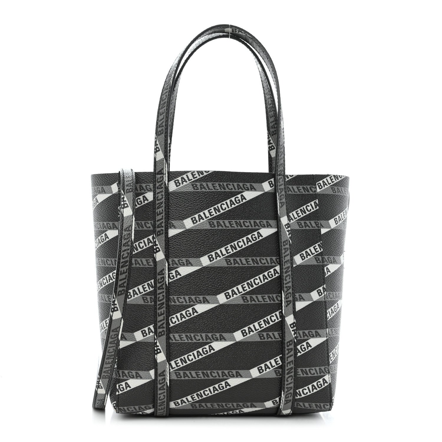 Balenciaga Coated Canvas Losange Monogram XXS Tote Black Grey 1 of 8