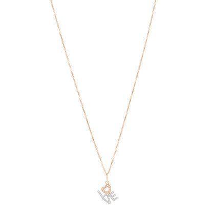 Tiffany 18K Rose White Gold Diamond Love Pendant Necklace 1 of 6
