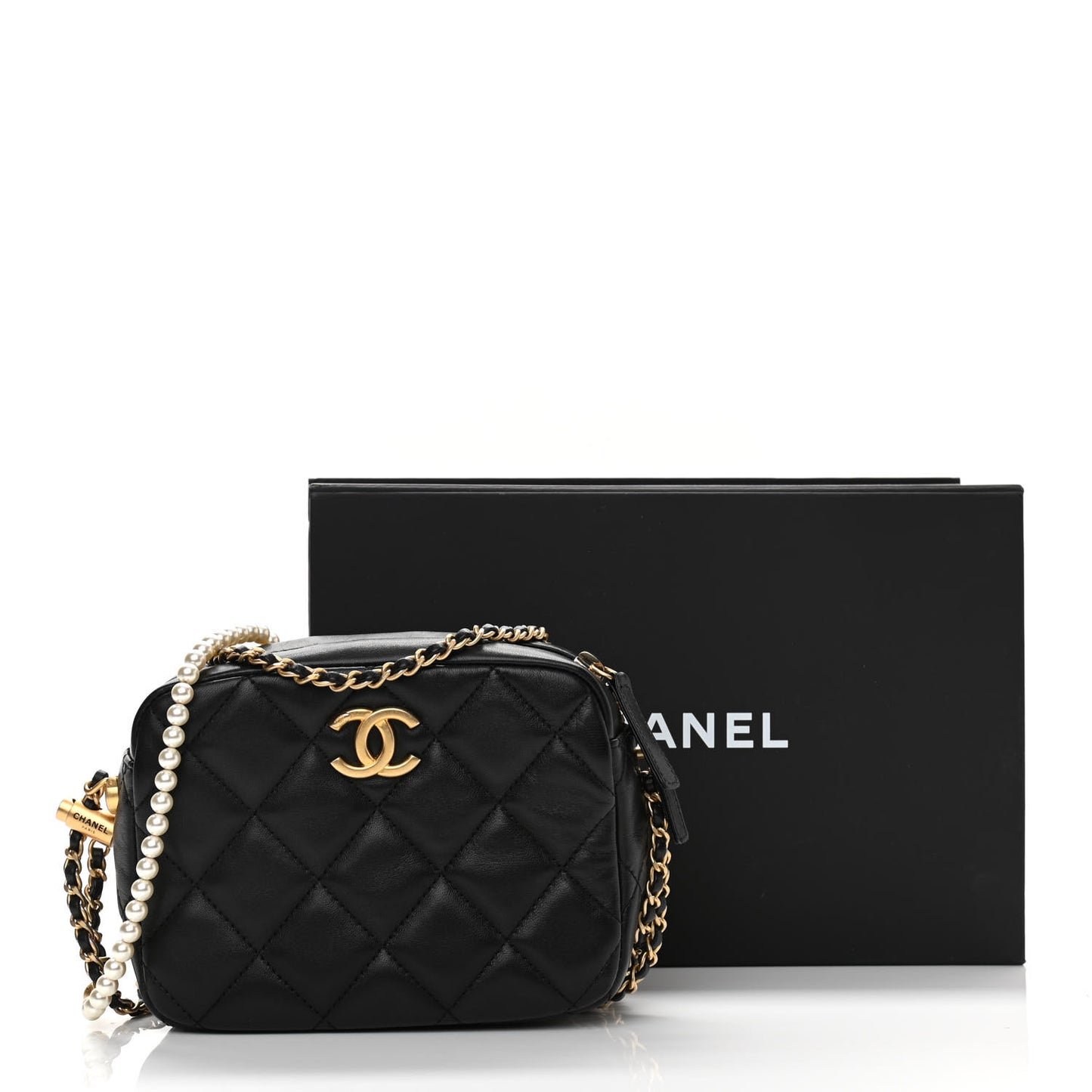 Lambskin Quilted Mini My Perfect Camera Case Black