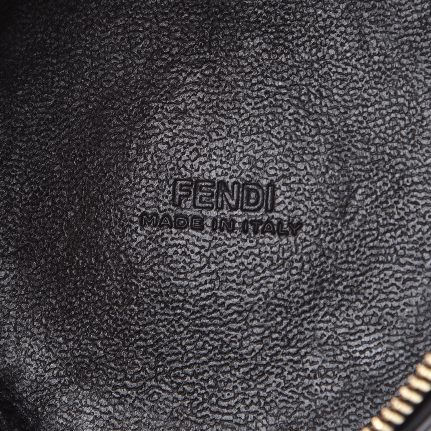 Fendi Calfskin FF 1974 Embossed Help Bag Charm Maya Black 4 of 7