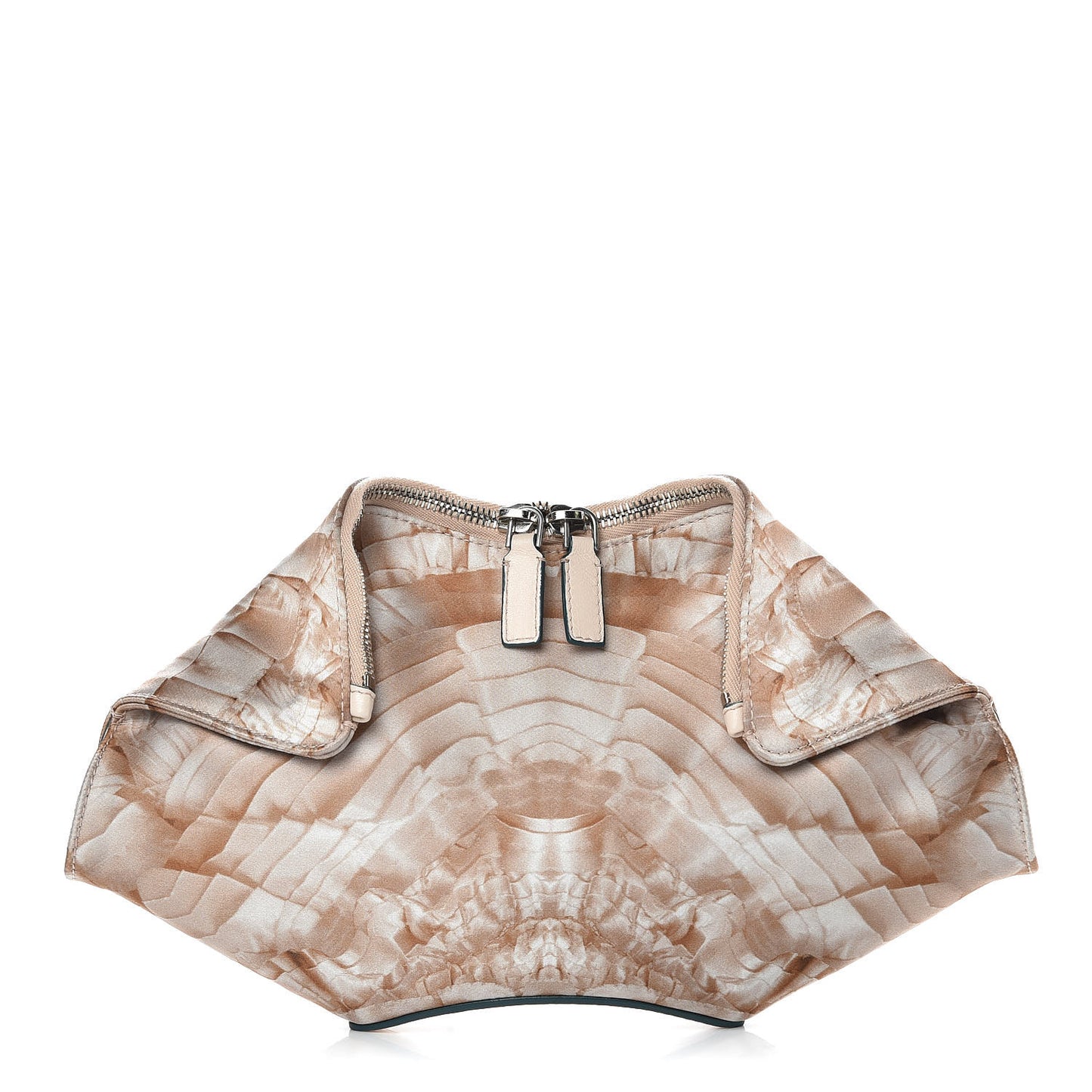 Silk Lace Ruffle Printed Small De Manta Clutch Blush