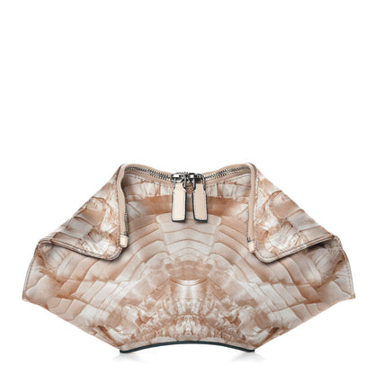Alexander McQueen Silk Lace Ruffle Printed Small De Manta Clutch Blush 1 of 7