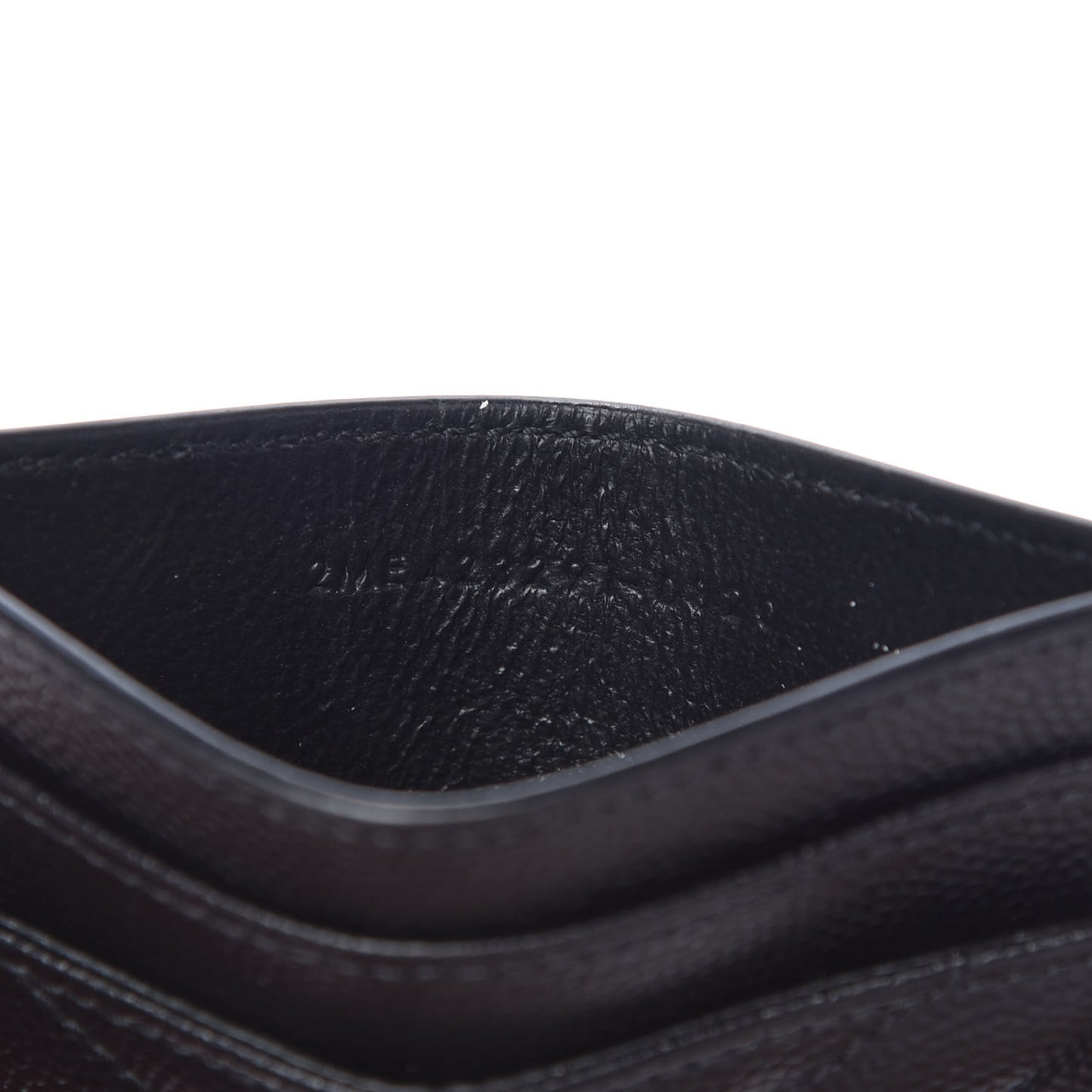 Grain De Poudre Matelasse Chevron Monogram Credit Card Case Black