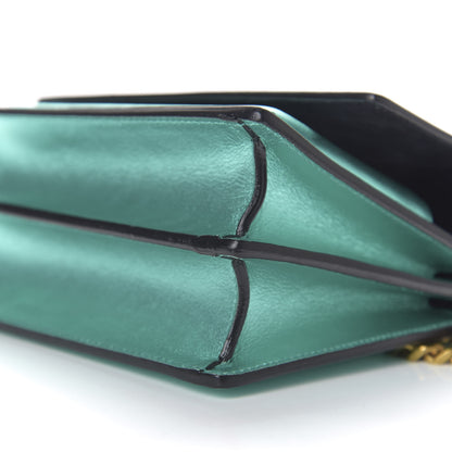 Saint Laurent Metallic Calfskin Small Monogram Sunset Chlorophille 6 of 9