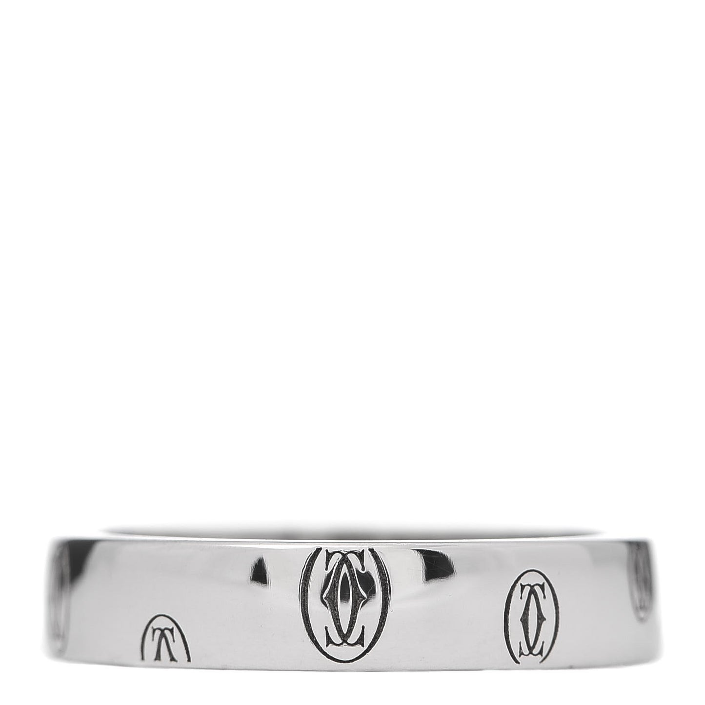18K White Gold 4mm Happy Birthday Band Ring 52 6