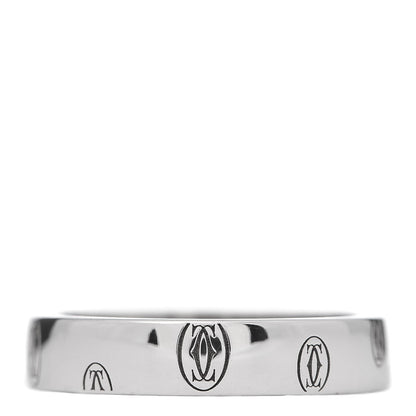 Cartier 18K White Gold 4mm Happy Birthday Band Ring 52 6 3 of 5