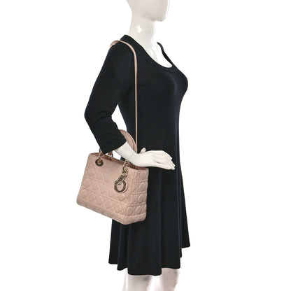 Christian Dior Lambskin Cannage Medium Lady Dior Rose Poudre 2 of 11