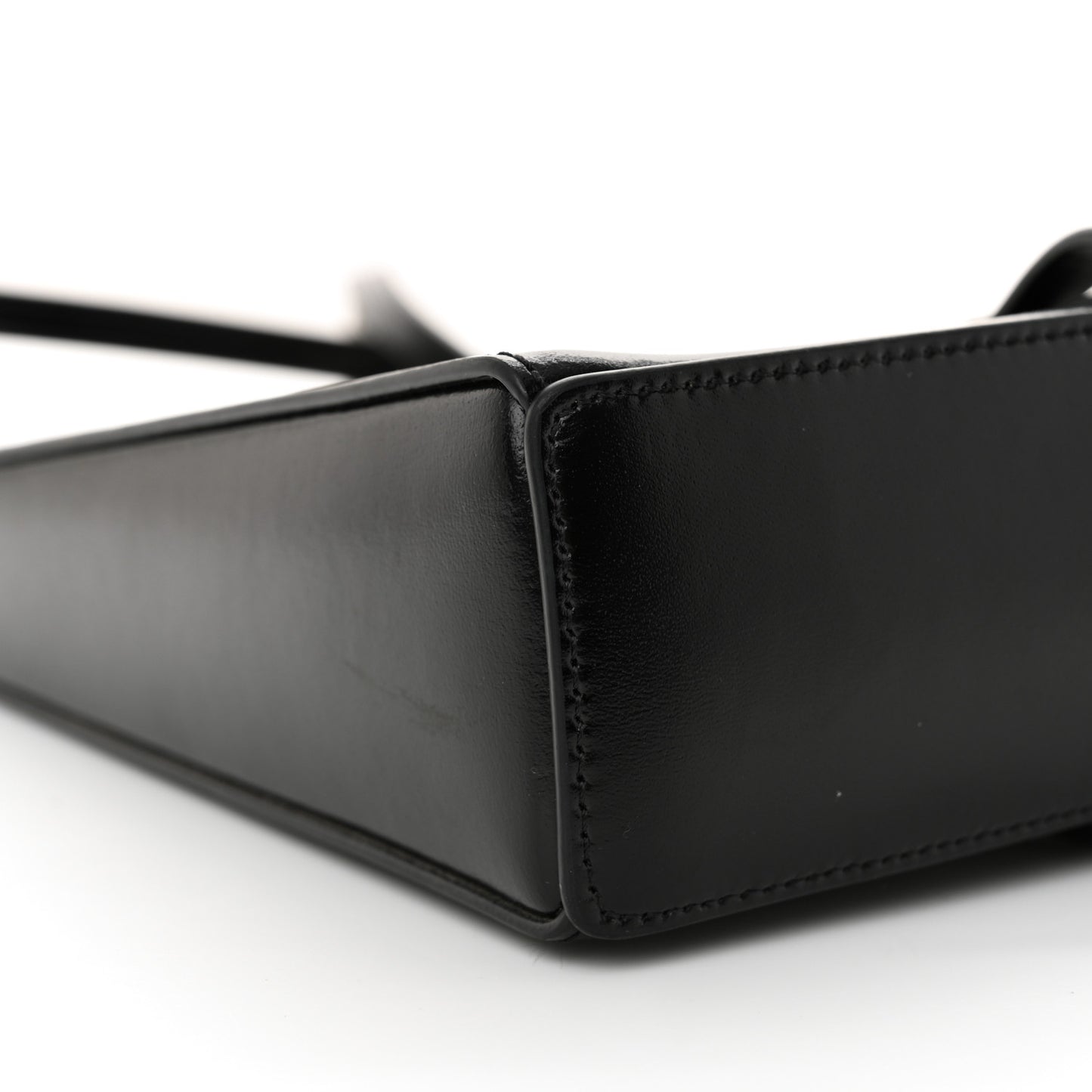 Box Calfskin Mini Cut Out Shoulder Bag Black