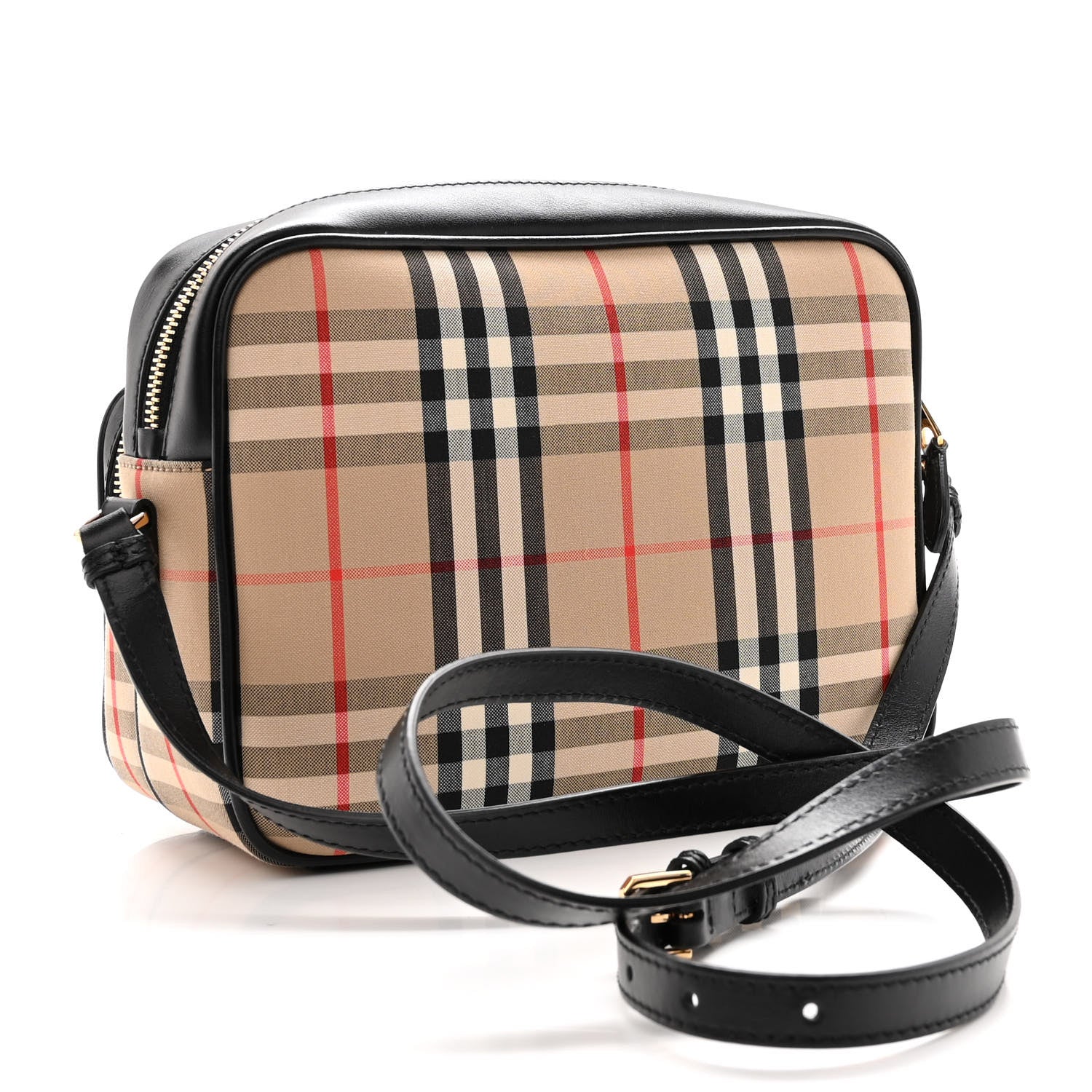 Burberry Calfskin Vintage Check Medium Camera Bag Archive Beige 3 of 10
