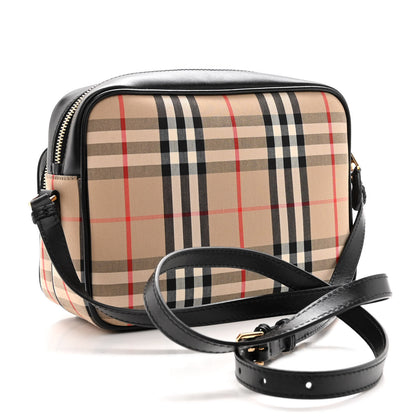Burberry Calfskin Vintage Check Medium Camera Bag Archive Beige 3 of 10