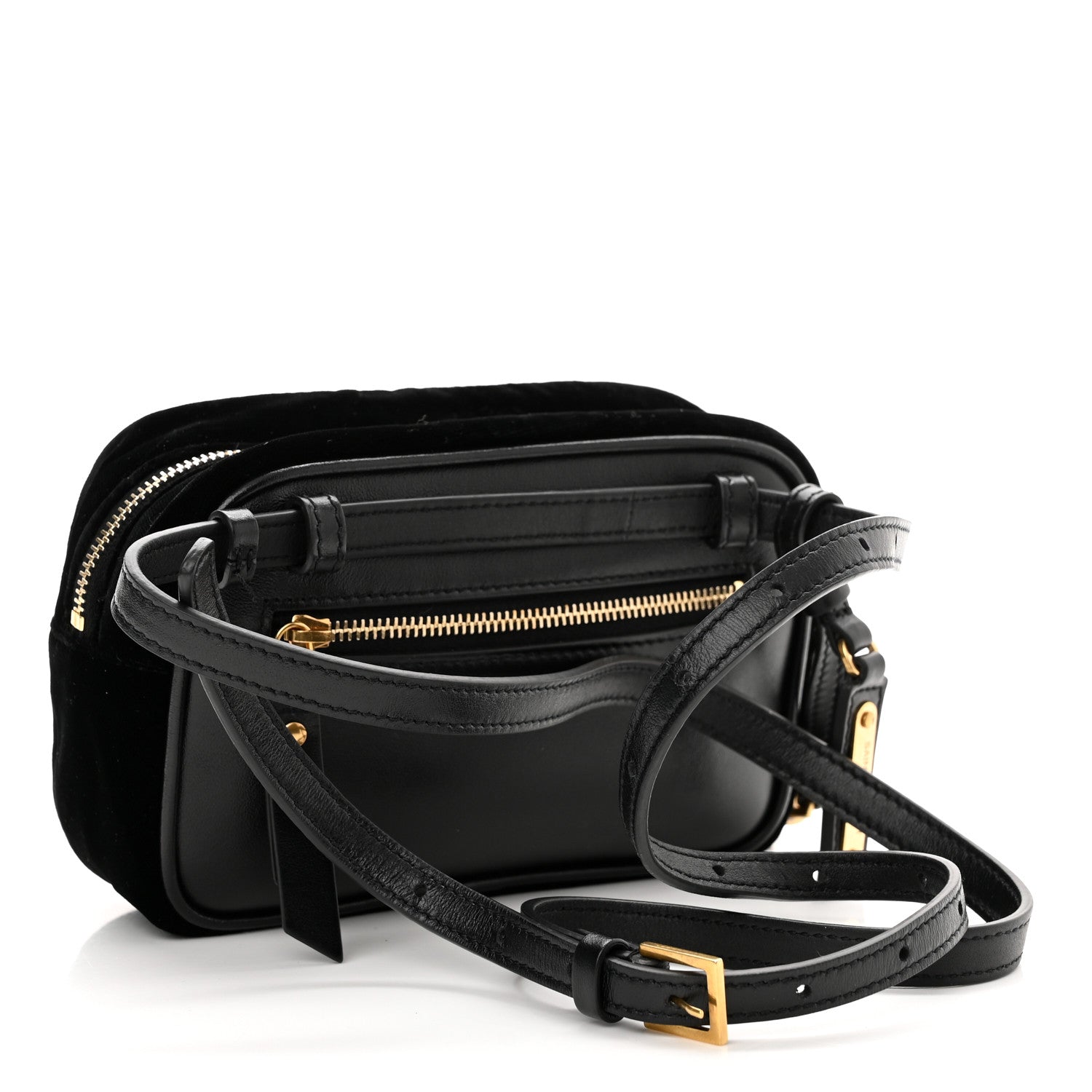 Saint Laurent Velour Matelasse Monogram Lou Belt Bag Black 3 of 10