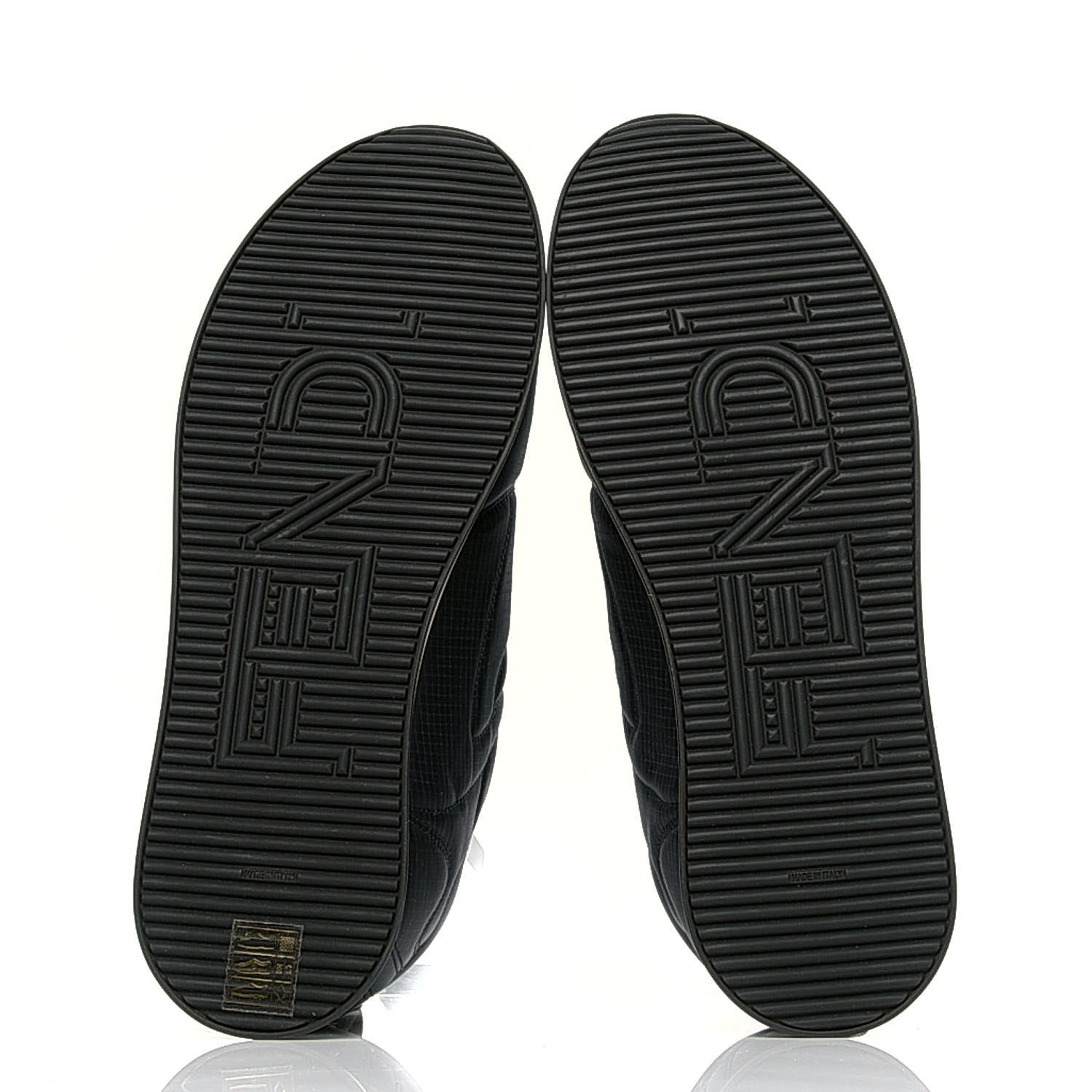 Fendi Nylon Womens FFreedom Sneakers 40 Blue Scuro Black White 4 of 4