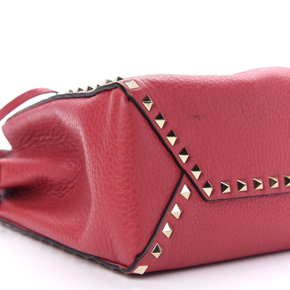 Valentino Garavani Grained Calfskin Rockstud Bucket Bag Red 13 of 16