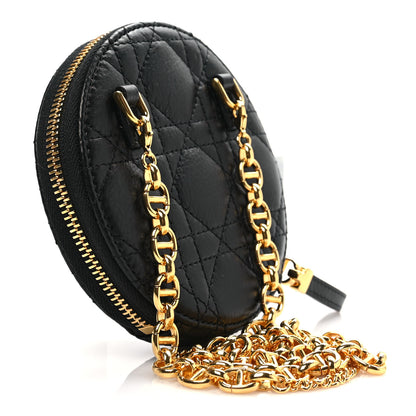 Christian Dior Calfskin Cannage Round Caro Pouch Black 2 of 6