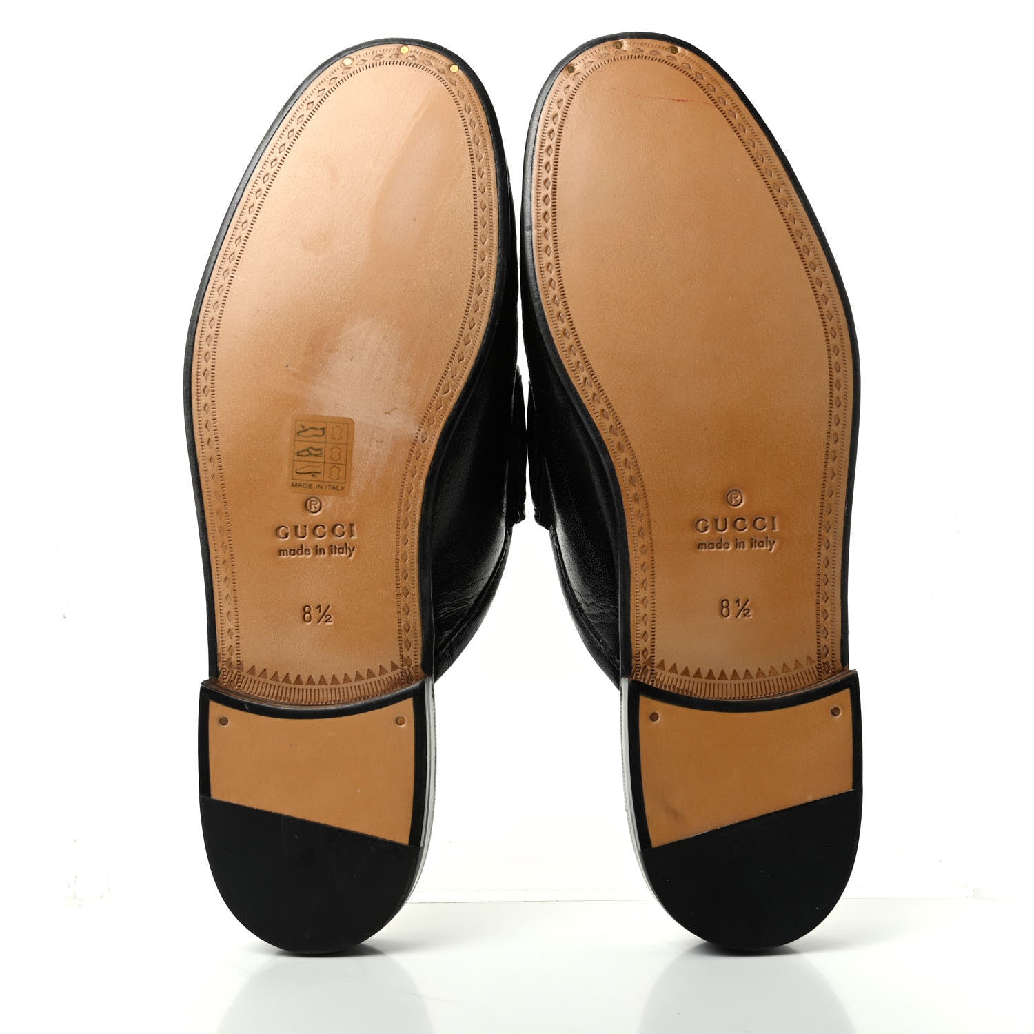 Gucci Goatskin Mens Horsebit Slippers 8.5 Black 6 of 10