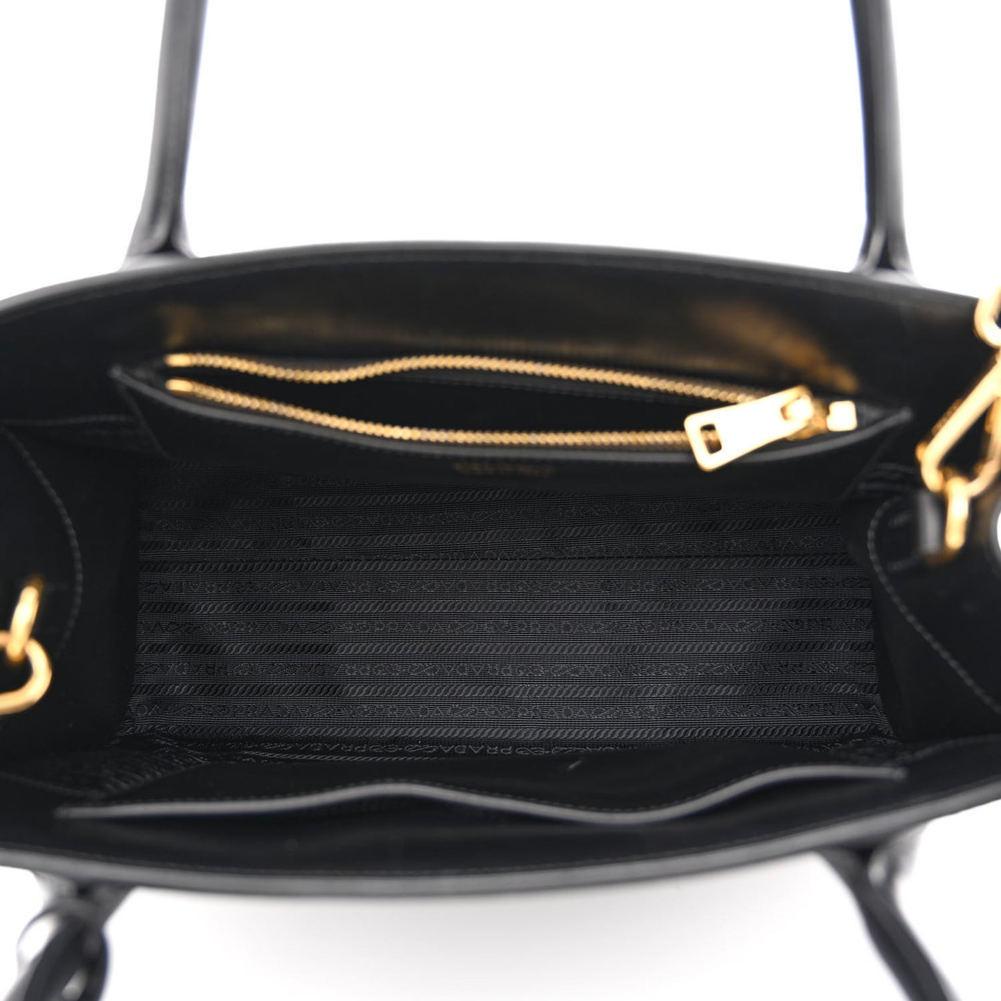 Saffiano Cuir Calfskin Medium Monochrome Top Handle Tote Black
