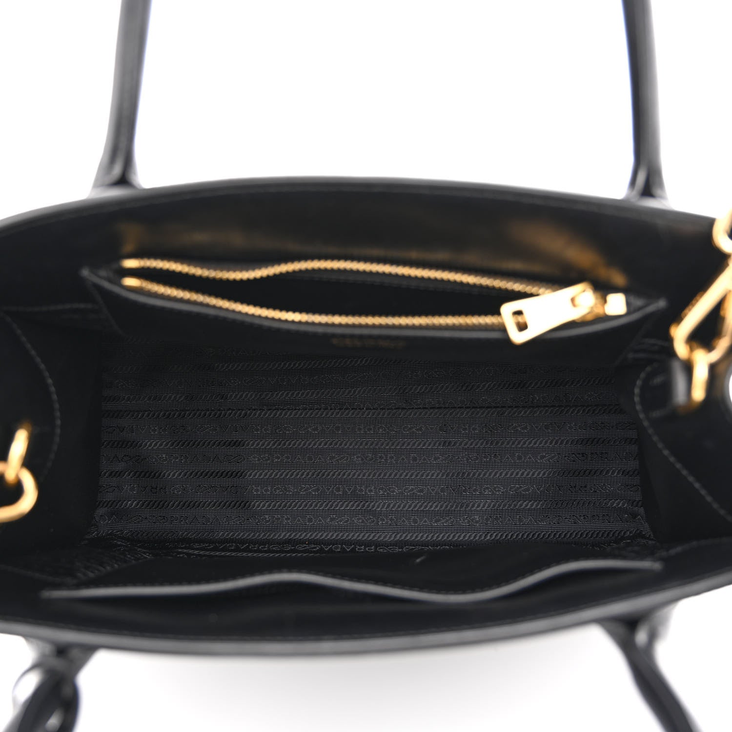 Prada Saffiano Cuir Calfskin Medium Monochrome Top Handle Tote Black 5 of 10