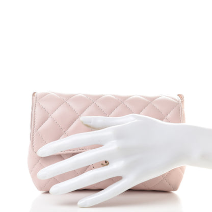 Chanel Lambskin Quilted Flap Cosmetic Case Rose Clair 2 of 11