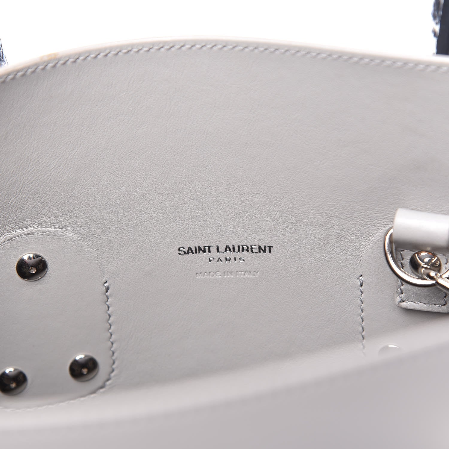 Saint Laurent Calfskin Embossed Python Small Sac De Jour Souris 7 of 9