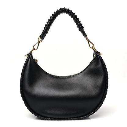 Fendi Vitello Grace Matte Whipstitch Small Fendigraphy Hobo Bag Black 1 of 10