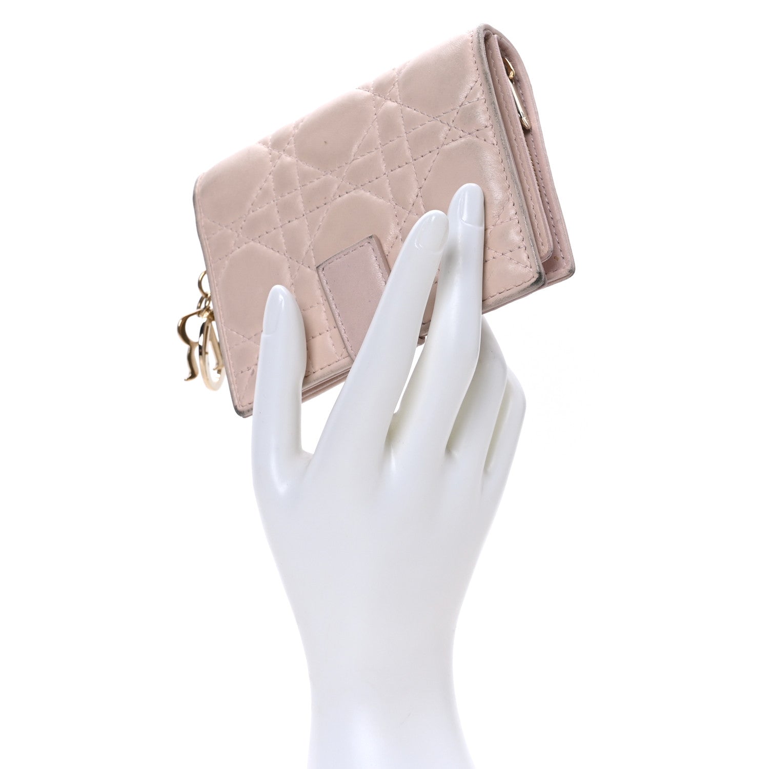 Christian Dior Lambskin Cannage Lady Dior Eden Wallet Light Pink 2 of 9