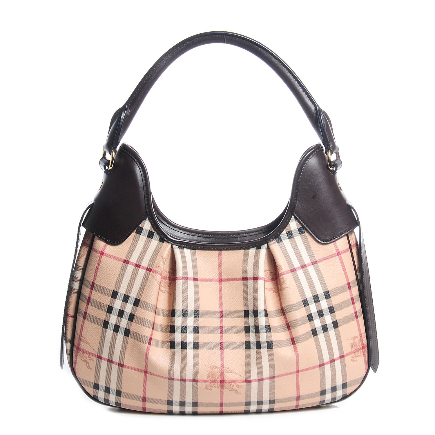 Burberry Haymarket Check Small Brooklyn Hobo Brown 1 of 8