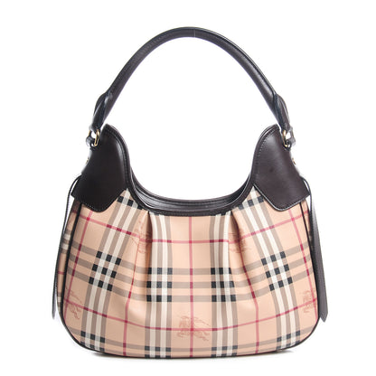 Burberry Haymarket Check Small Brooklyn Hobo Brown 1 of 8