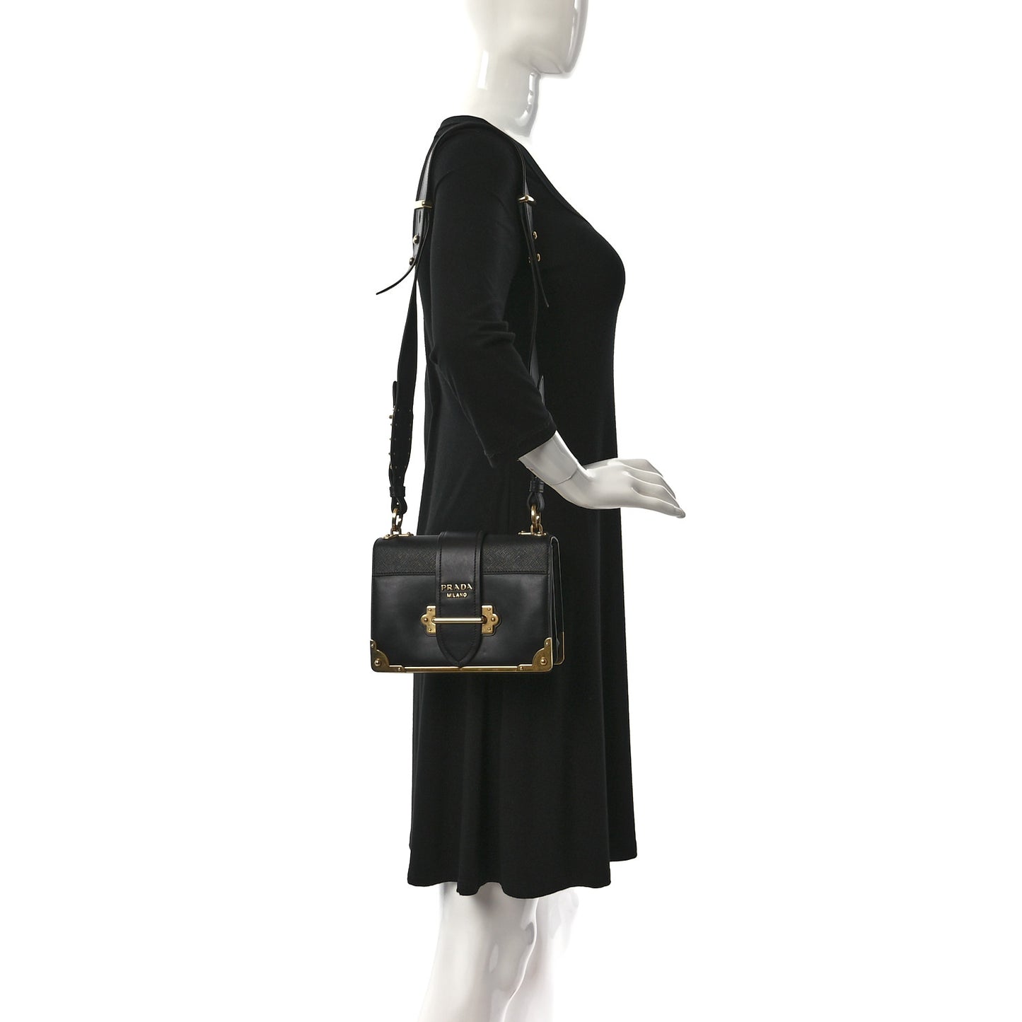 City Calf Saffiano Cahier Bag Black