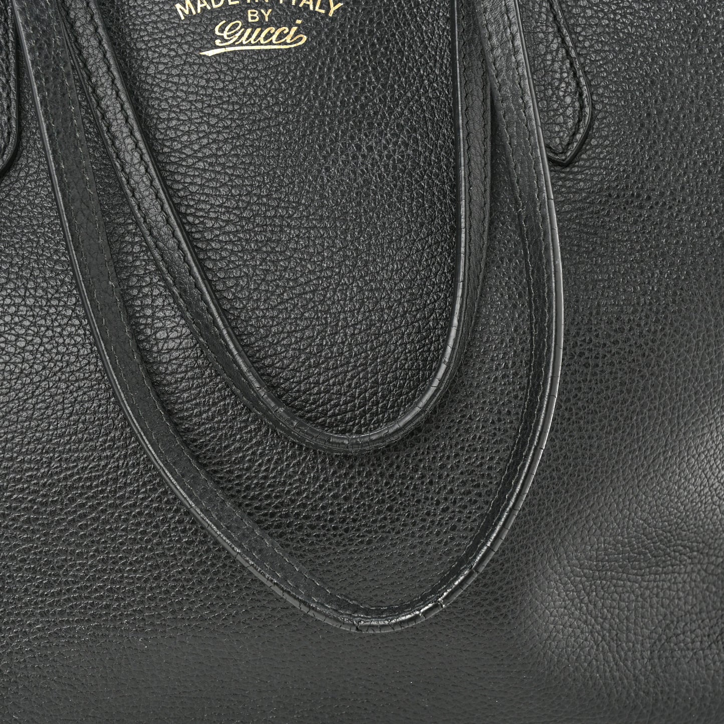Pebbled Calfskin Medium Swing Tote Black