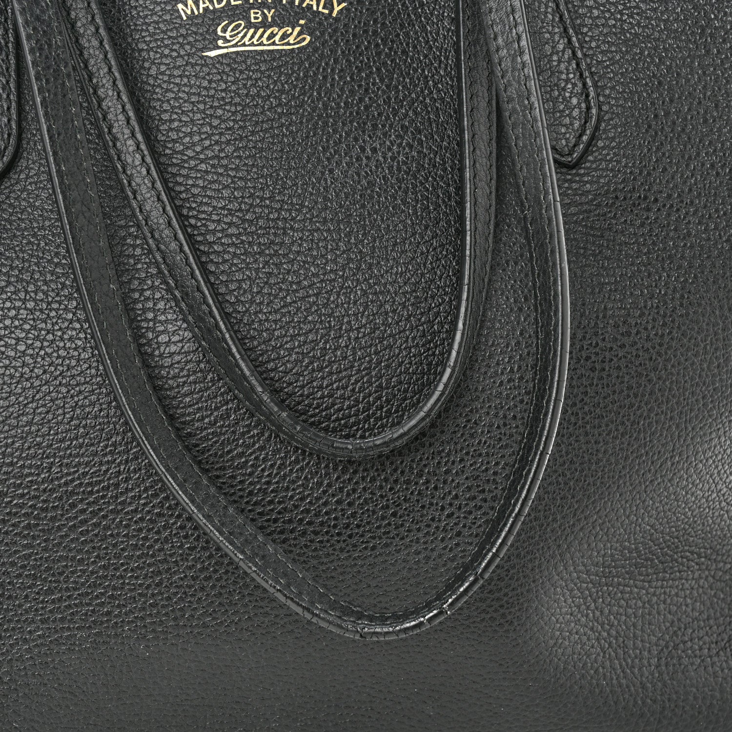 Gucci Pebbled Calfskin Medium Swing Tote Black 10 of 13