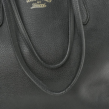 Gucci Pebbled Calfskin Medium Swing Tote Black 10 of 13