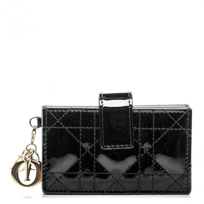 Christian Dior Patent Cannage Lady Dior 5-Gusset Card Holder Black 1 of 7