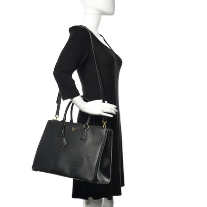 Prada Saffiano Large Galleria Double Zip Tote Black 2 of 9