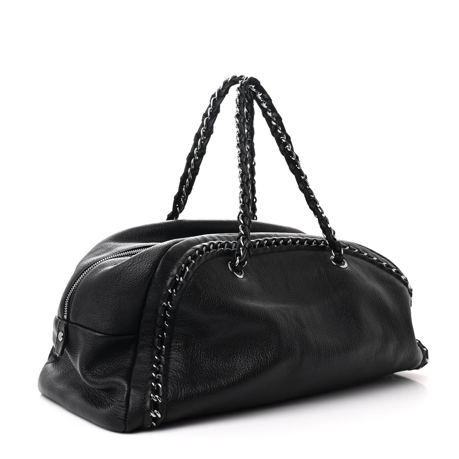 Chanel Goatskin Large Luxe Ligne Bowler Black 3 of 10