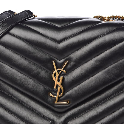 Saint Laurent Calfskin Y Quilted Monogram Medium Loulou Chain Satchel Black 7 of 9