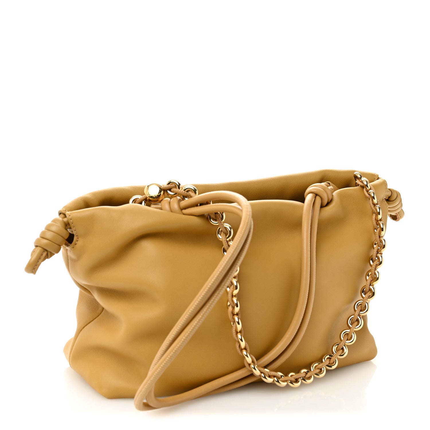Loewe Mellow Nappa Donut Medium Chain Flamenco Knot Clutch Sahara 3 of 9