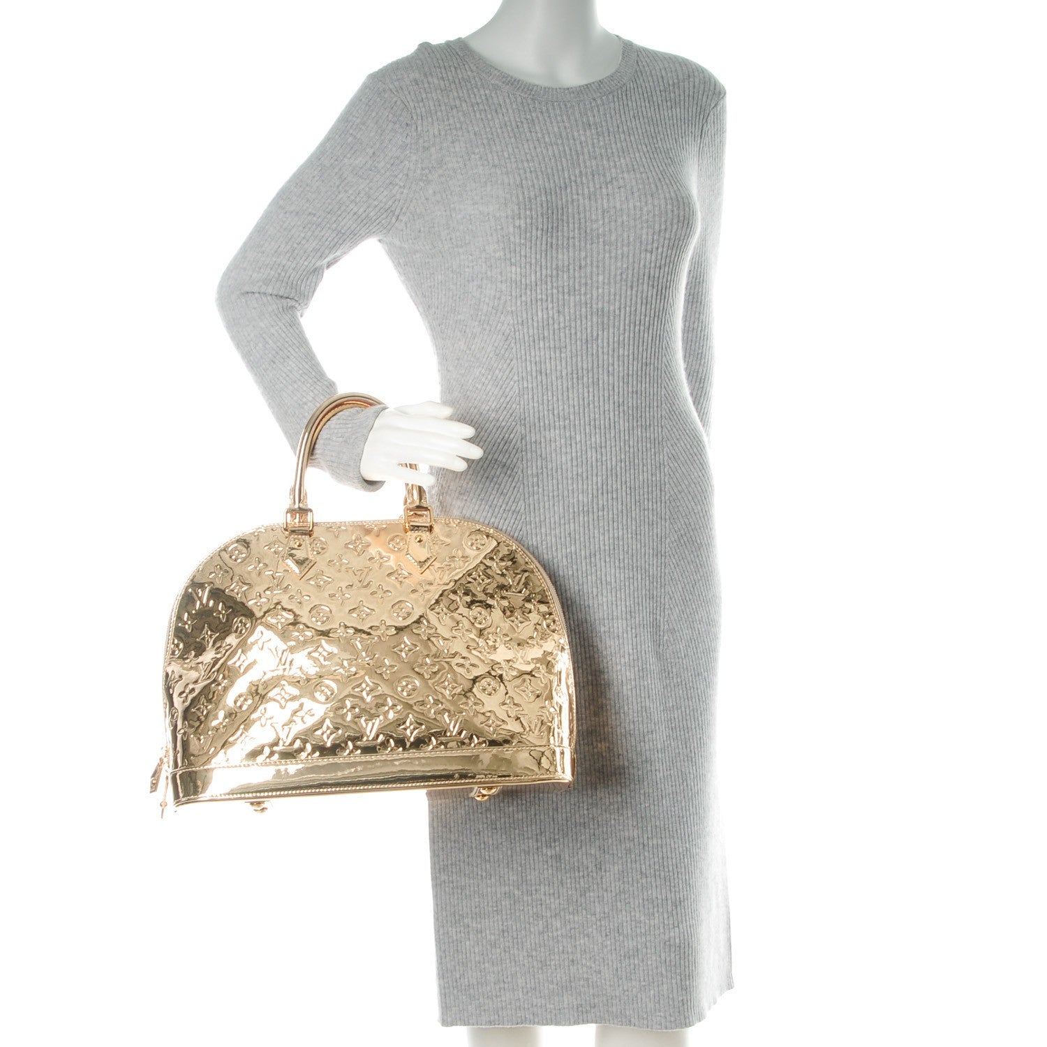 Louis Vuitton Monogram Miroir Alma MM Gold 2 of 7