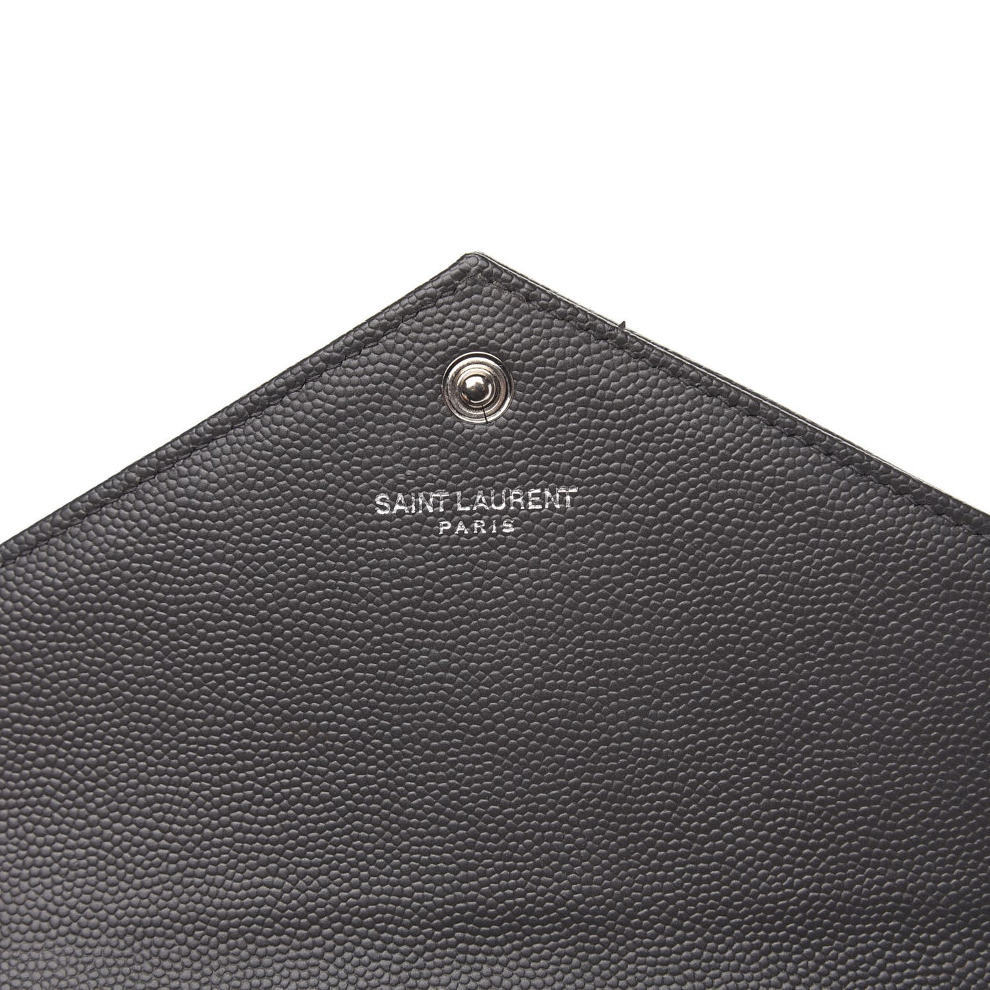 Grain De Poudre Matelasse Chevron Monogram Envelope Chain Wallet Dark Smog