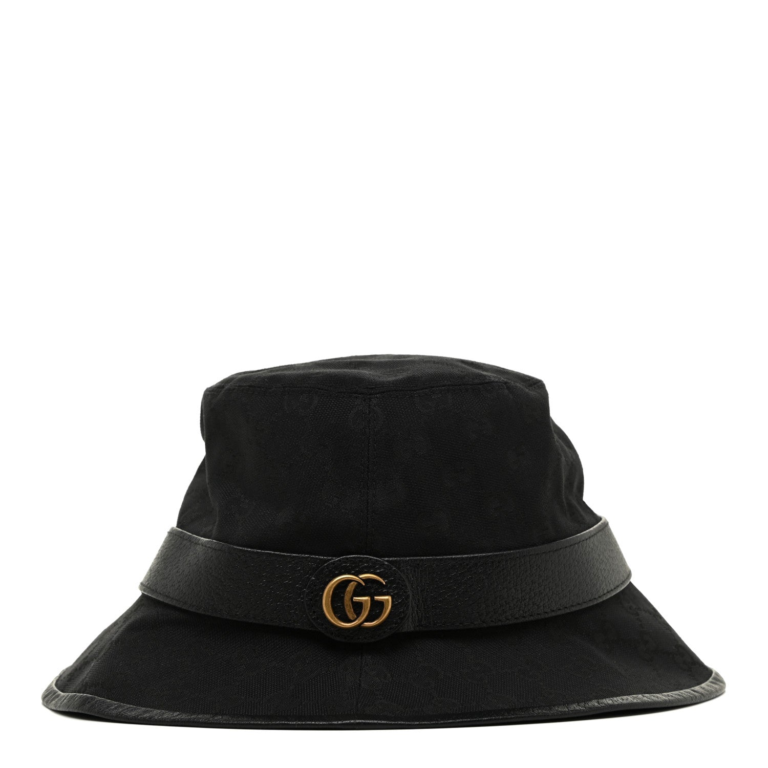 Gucci Monogram Textured Dollar Calfskin GG Jago Bucket Hat L Black 2 of 6