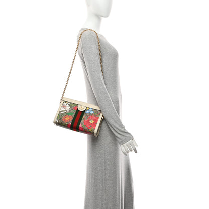 Gucci GG Supreme Monogram Flora Web Small Ophidia Chain Shoulder Bag White 2 of 12