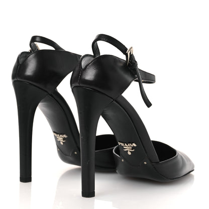 Prada Spazzolato Mary Jane Pumps 39 Black 5 of 15