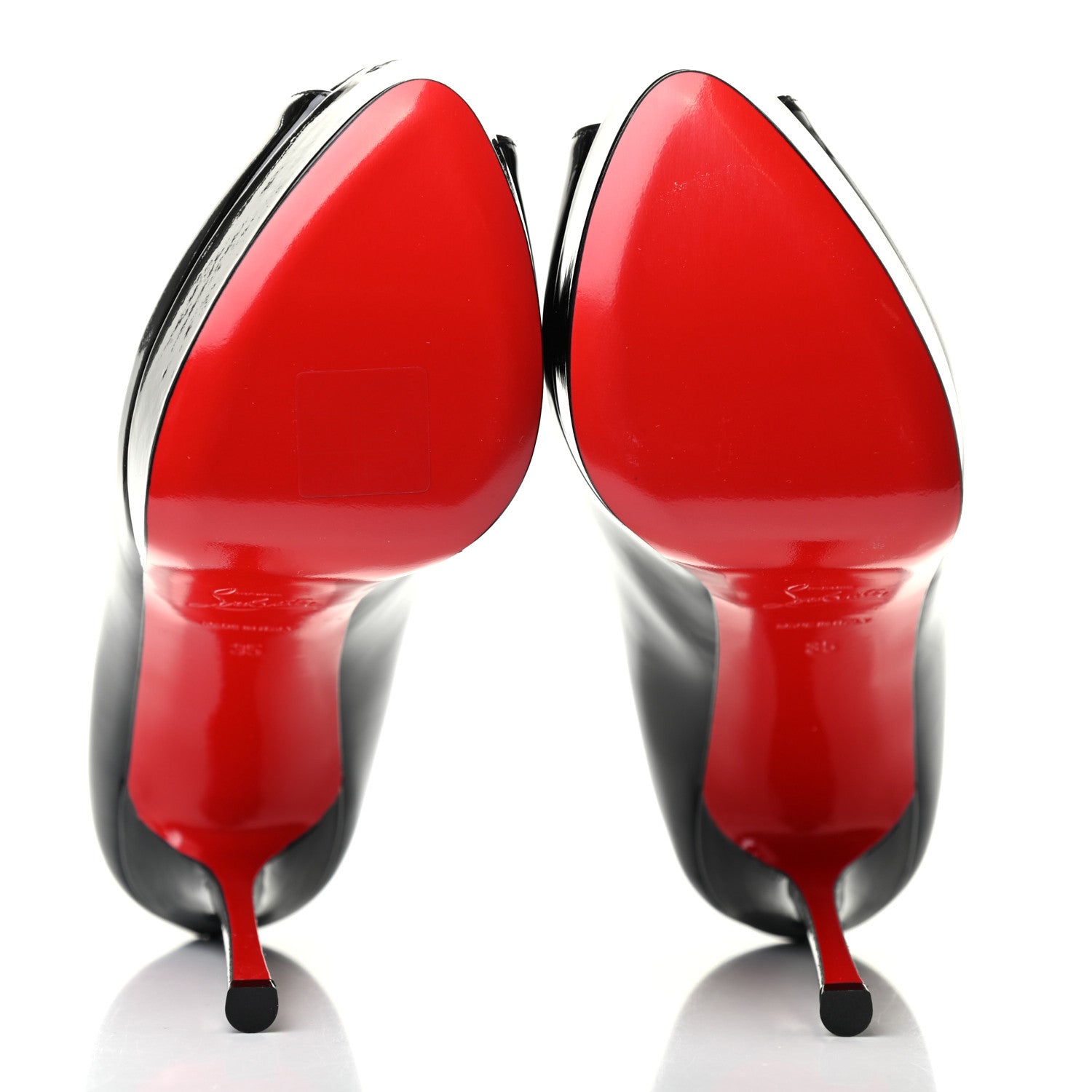 Christian Louboutin Patent Fetish Peep 130 Pumps 35 Black 4 of 5