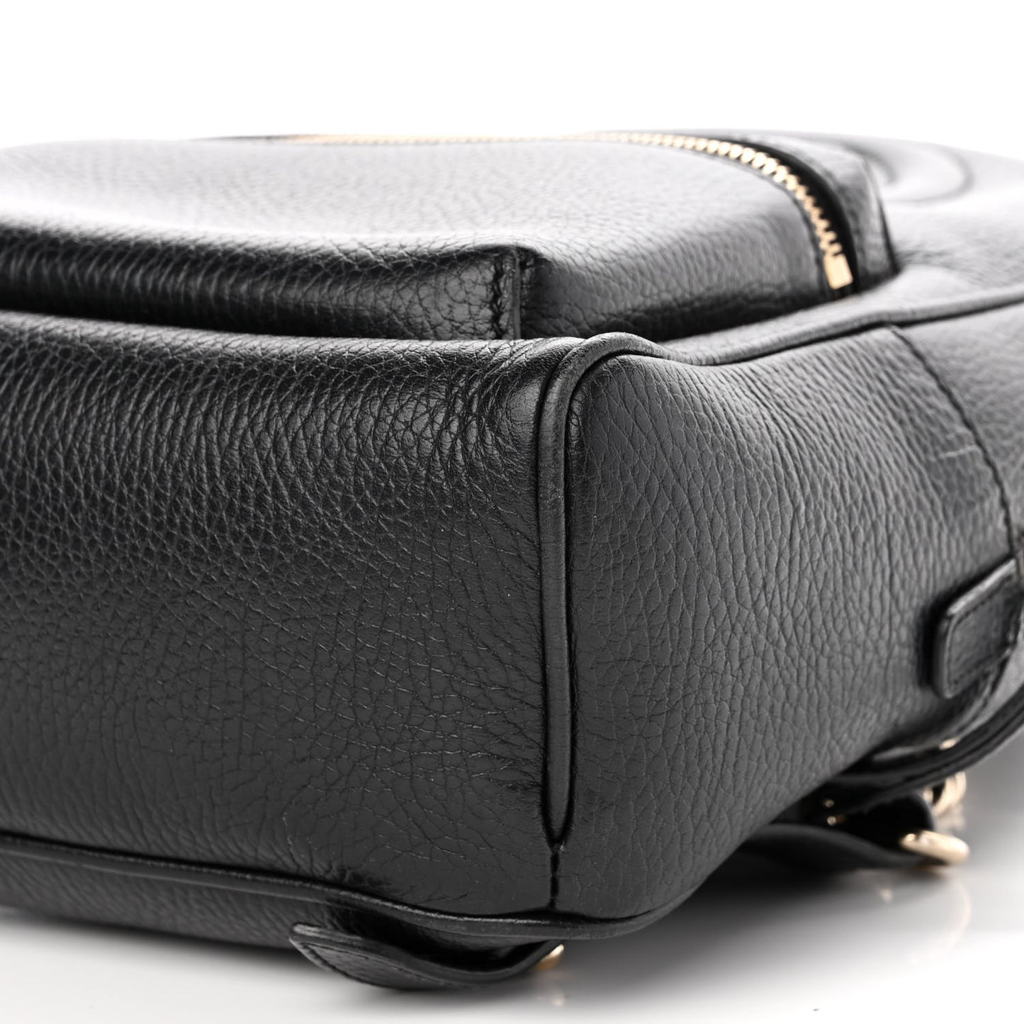Pebbled Calfskin Soho Chain Backpack Black