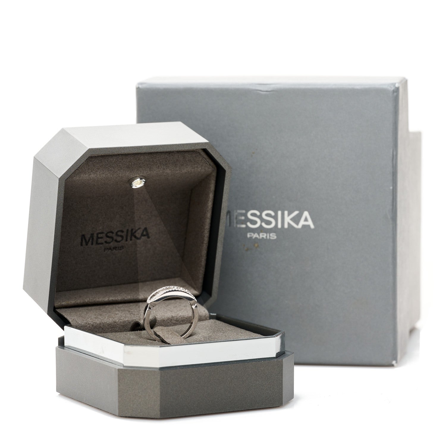 Messika 18K White Gold Diamond Baby Move Pave Ring 54 7 9 of 9
