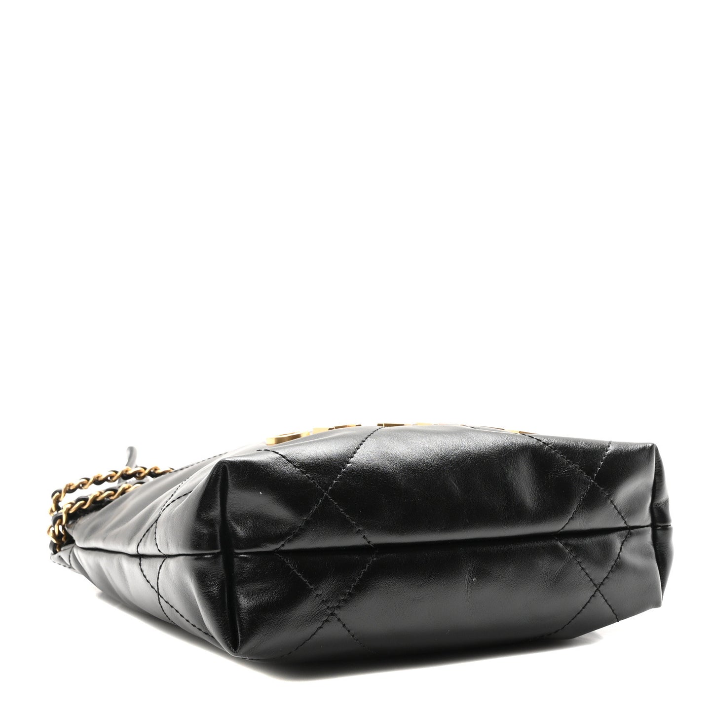 Shiny Calfskin Quilted Mini Chanel 22 Black