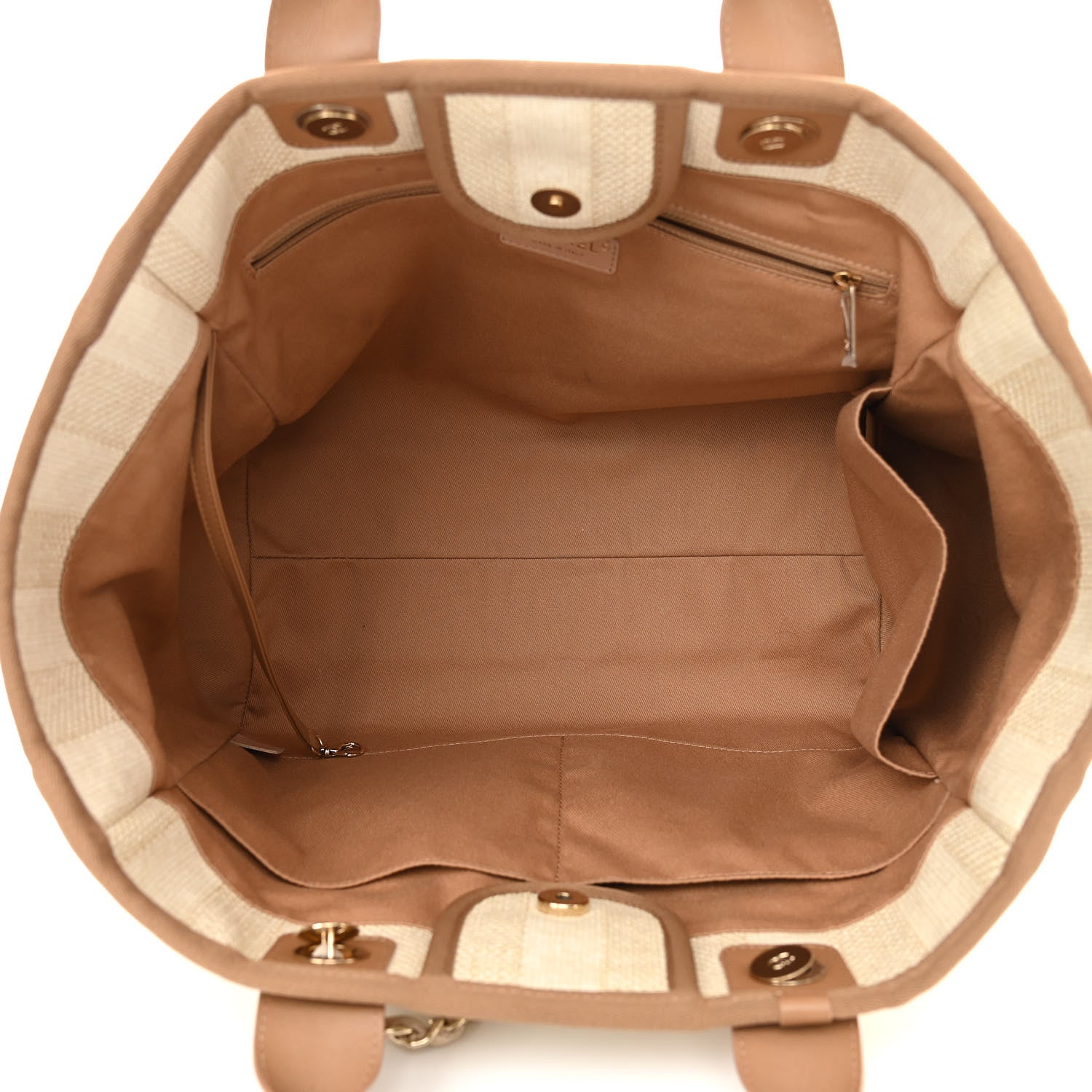 Chanel Mixed Fibers Striped Medium Deauville Tote Beige 5 of 10